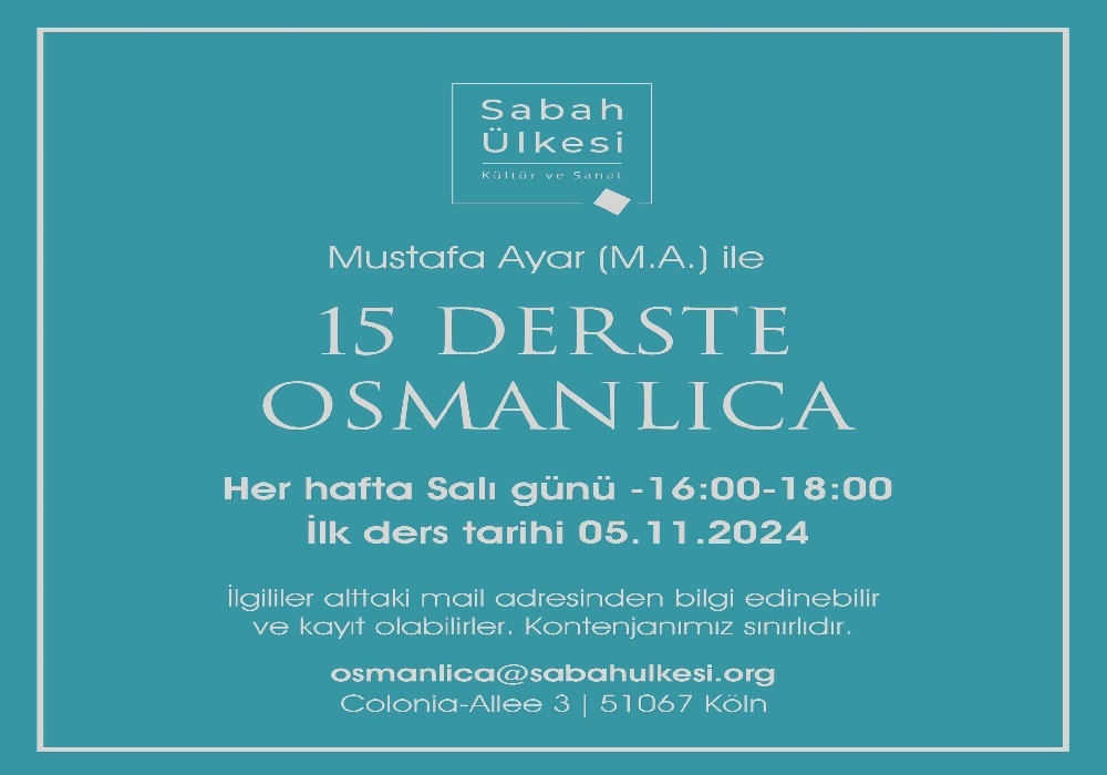 Almanya’da 15 Derste Osmanlıca Kursu İçin Kayıtlar Başladı